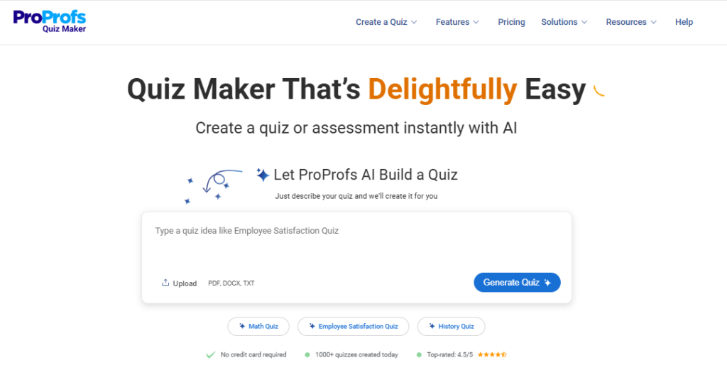AI Assessment & Feedback Tools ProProfs Quiz Maker