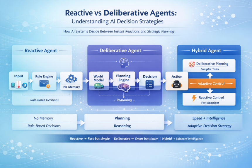 Reactive vs Deliberative Agents: Understanding AI Decision Strategies