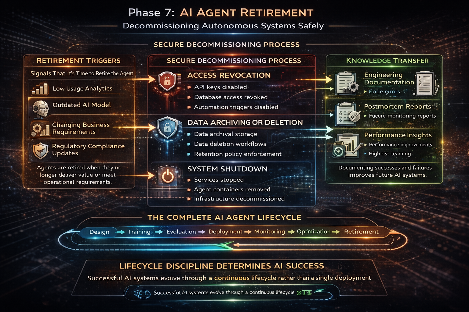 AI agent lifecycle phases diagram