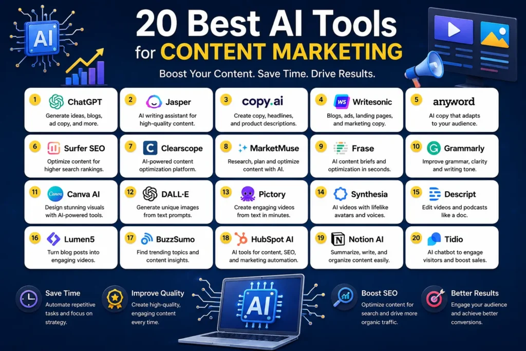 20 Best AI Tools for Content Marketing