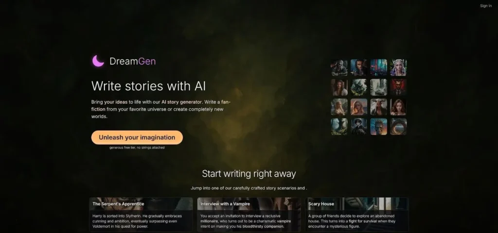 DreamGen Best For Interactive Storytelling And Role-Play