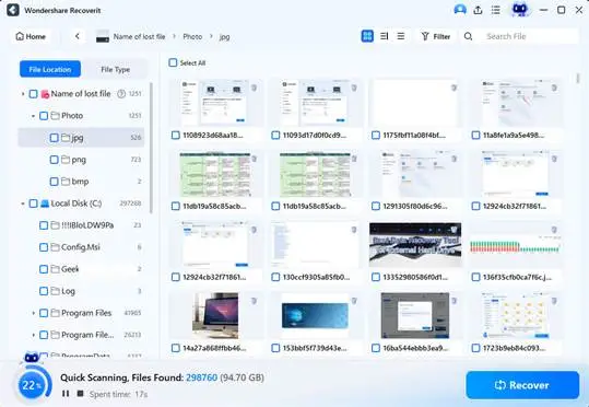 Scan the Drive for Deleted and Lost Files