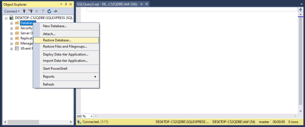 Restore Database