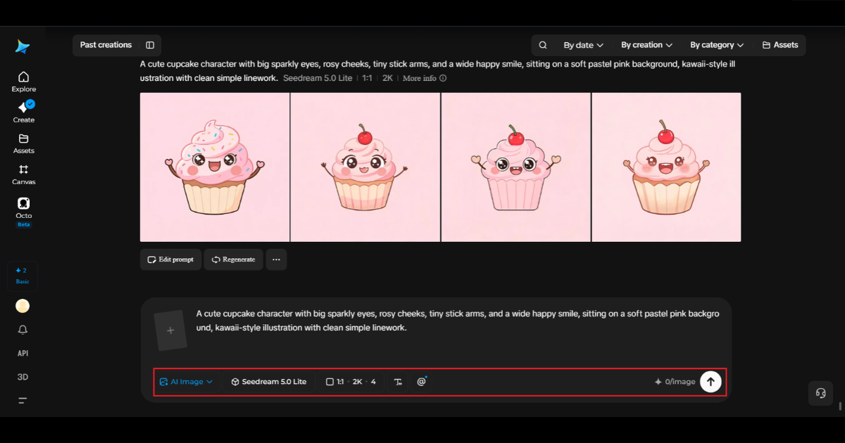 Step 2: Adjust parameters and generate